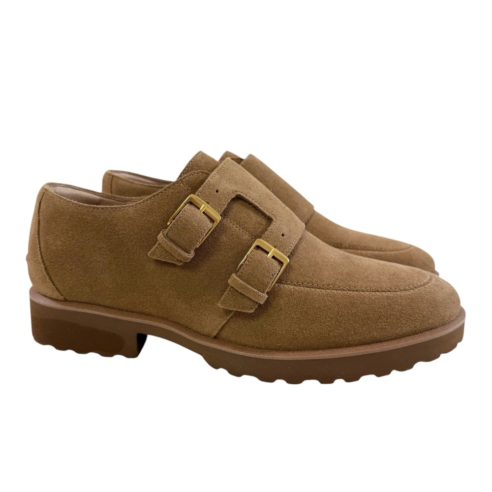 NWOB Cole Haan Greenwich Monk Strap Golden Toffee Suede Loafers Size 9.5B - Picture 3 of 16